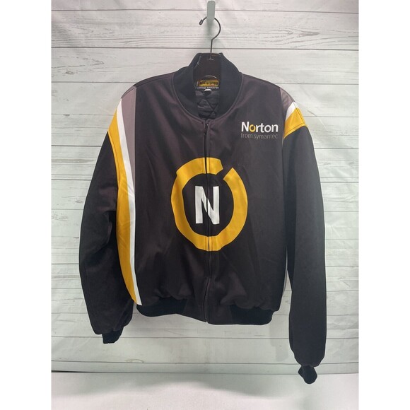 The Winning Team Racing Apparel Norton From Symantec Black Yellow Jacket Large - Picture 1 of 7